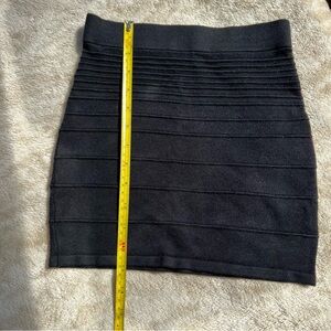 Metropark Black Ribbed Bodycon Mini Skirt